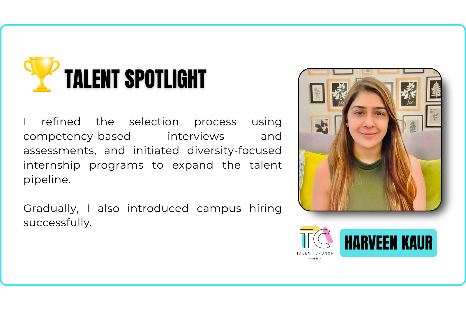 Talent Spotlight — Harveen Kaur (No. 5 — 2025)