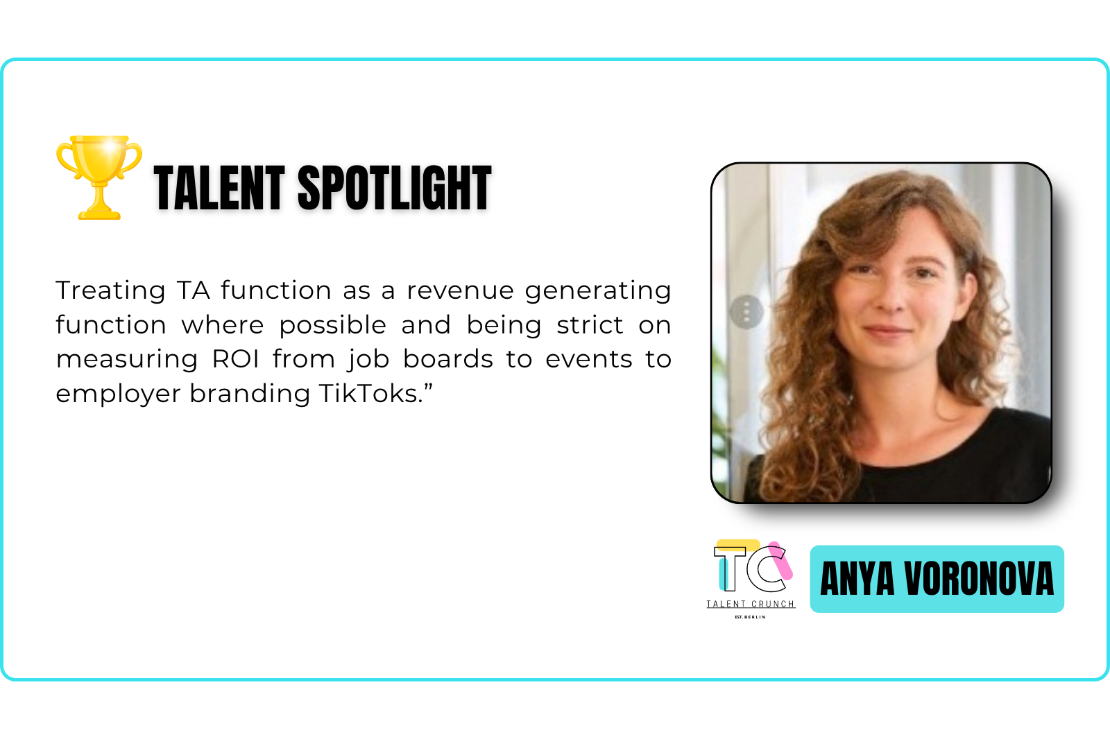 Talent Spotlight — Anya Voronova (No. 6 — 2025)