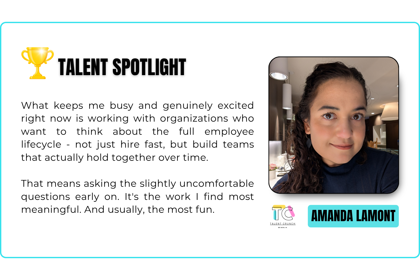 Talent Spotlight — Amanda Lamont (No. 3 — 2026)